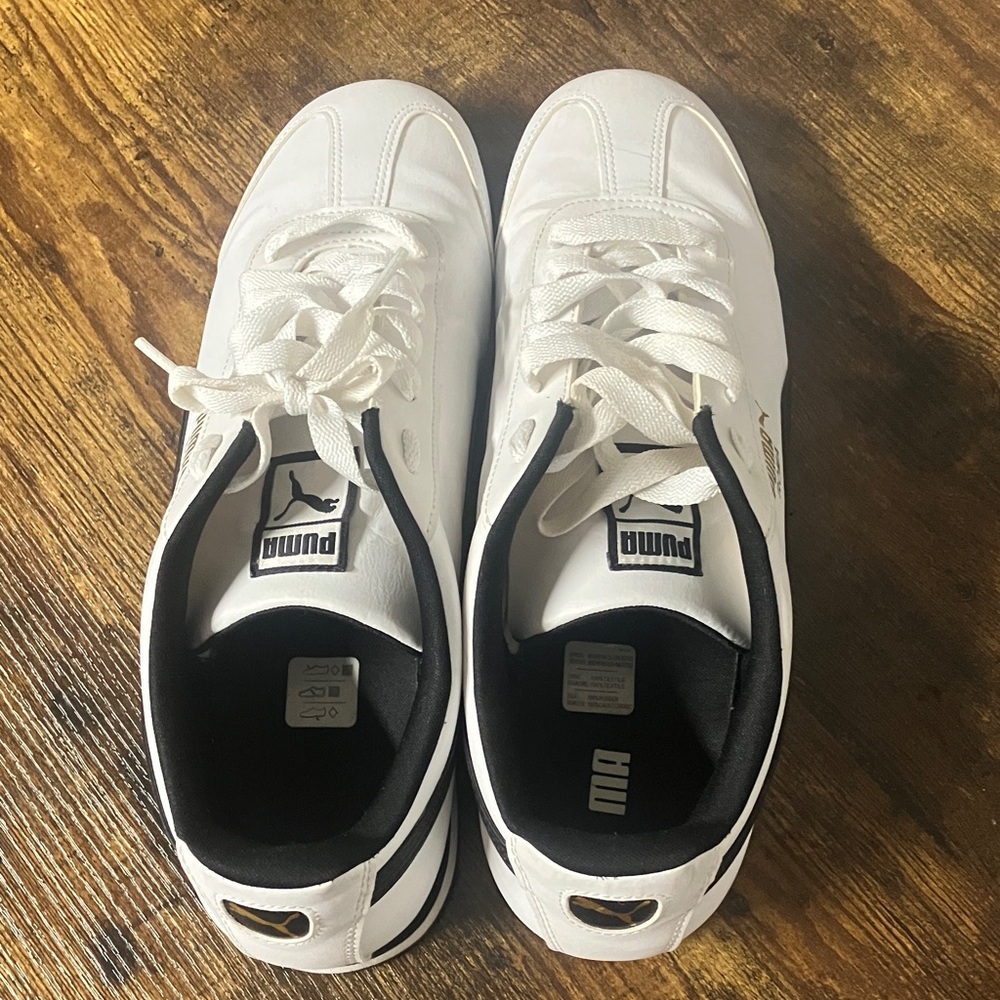 Puma Men's White and Black Sneakers wore once